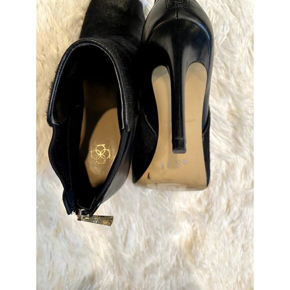 Ann Taylor Peeptoe Calf Hair Peep Toe Black Ankle Bootie - Size 8M (EUC) - Picture 7 of 9